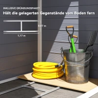 Outsunny Gerätehaus, 1,1m², Gartenhaus mit Satteldach, 133 x 102 x 180/208 cm(m-6)