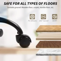 HOMCOM Linen-Look Double-Padded Office Chair - Black(m-8)