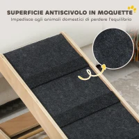PawHut Rampa per Cani Pieghevole e Antiscivolo con Altezza Regolabile su 4 Livelli per Animali fino 15kg(m-6)