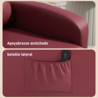 HOMCOM Sillón de Masaje Reclinable con Mando a Distancia Bolsillo Lateral y Temporizador Tapizado en PU 68x88x98cm Rojo Burdeos(m-8)