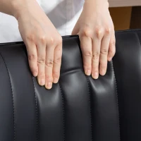 HOMCOM Juego de 2 Taburetes de Bar, Sillas de Bar Giratorio 360° Tapizado en Cuero Sintético con Respaldo y Reposapiés Negro(m-9)