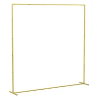 Outsunny Arc de grădină pentru trandafiri din metal Arc de nuntă rezistent la intemperii pentru decor terasă 200x40x200 cm auriu(m-1)