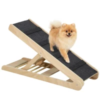 PawHut Rampa per Cani Pieghevole e Antiscivolo con Altezza Regolabile su 4 Livelli per Animali fino 15kg(m-11)