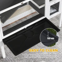 PawHut Gabbia per Conigli e Criceti da Interno Rialzata con Vassoio Estraibile e Tetto Apribile, Grigio(m-6)