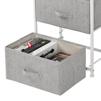 HOMCOM Commode en Tissu Meuble de Rangement 4 tiroirs chiffonnier dim. dim. 45L x 30l x 92H cm Cadre en métal(m-12)