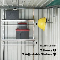 Outsunny Căsuță pentru Unelte din Metal 1,5x2m cu Bază, Ușă Glisantă și Acoperiș Înclinat, Verde(m-5)