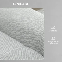 HOMCOM Poltrona Reclinabile con Riscaldamento, 8 Punti Massaggio e 5 Modalità, Tessuto Ciniglia, Grigio Chiaro(m-7)