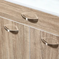 HOMCOM Chariot de service desserte de cuisine à roulettes tiroir placard 2 portes étagère en bois blanc aspect chêne clair(m-10)