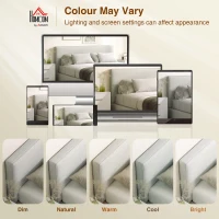 HOMCOM Wandgemonteerd hoofdbord, gevoerd 160 x 10 x 60 cm, stofbekleding, crèmewit(m-7)