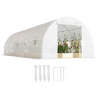 Outsunny Sera Mare de Tip Tunel 8x3x2 m, Grădină pentru Semințe de Plante, Cadru Premium din Oțel(m-11)