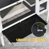 PawHut Kleintierstall für Zwerghamster, Kaninchen, Meerschweinchen, mit Zubehör, erhöhtes Design, Holz, Metall, Grau(m-6)