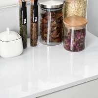 HOMCOM Meuble de rangement buffet commode armoire de rangement avec 2 tiroirs et 2 placards à portes, étagères réglables, pour salon, cuisine, chambre, 79 x 36 x 74 cm blanc(m-11)