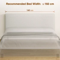 HOMCOM Wandgemonteerd hoofdbord, gevoerd 160 x 10 x 60 cm, stofbekleding, crèmewit(m-4)