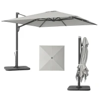 Aluminiowy parasol ogrodowy 3x3m, obrót 360°, z korbką(m-1)