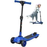AIYAPLAY Trotinetă electrică pentru copii 6+ ani, pliabilă, 3 roți, pornire cu buton, viteză max. 8 km/h 64 x 29 x 83 cm albastru(m-8)