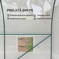 Outsunny Seră de Grădină Tip Tunel cu Cadru din Oțel și 4 Ferestre în PE 2.5x2x2m, Alb(m-4)
