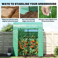 Outsunny Invernadero de Jardín, Pequeño Invernadero de Balcón con Lona PE y Estructura de Acero, Puerta Enrollable y Ventanas 170 x 68 x 200 cm, Verde(m-4)