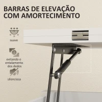 HOMCOM Mesa de Centro Elevatória e Extensível com Compartimentos Ocultos e Prateleira Aberta 100x90x64 cm Branco(m-5)