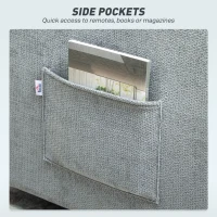 HOMCOM Poltrona Letto 3 in 1 con Schienale Reclinabile e Cuscino, Rivestimento in Ciniglia, 88x84x87 cm, Grigio(m-8)