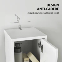 Homcom Dulap inalt Baie – Alb, Cu Sertar & Rafturi Deschise, 178 cm(m-6)