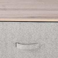 HOMCOM Commode en Tissu Meuble de Rangement 4 tiroirs chiffonnier dim. dim. 45L x 30l x 92H cm Cadre en métal(m-10)