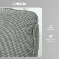 HOMCOM Poltrona Reclinabile con Riscaldamento, 8 Punti Massaggio e 5 Modalità, Tessuto Ciniglia, Grigio Carbone(m-7)