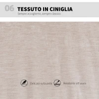 HOMCOM Sedia da Ufficio Regolabile, Inclinabile e Girevole, in Tessuto Chenille e Acciaio, 62x67x83-93 cm, Beige(m-9)