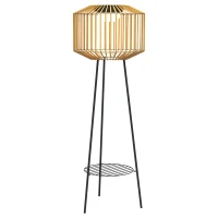 Outsunny Solarne oświetlenie drogowe, Zasilana przez USB Lampa ogrodowa LED z czujnikiem światła, Półka, Oświetlenie ogrodowe, Wodoszczelne IP44, do Balkonu, Tarasu, Metal, Brązowe(m-1)