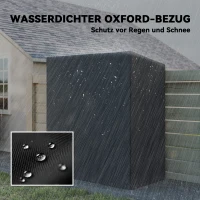 Outsunny Feuerholzregal, Brennholzständer aus Stahl, Stoffabdeckung, 300 kg Belastbarkeit, 140 x 70 x 154 cm, Schwarz(m-5)