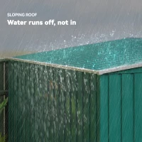 Outsunny Căsuță pentru Unelte din Metal 1,5x2m cu Bază, Ușă Glisantă și Acoperiș Înclinat, Verde(m-7)