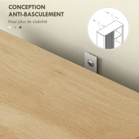 HOMCOM Meuble de rangement au-dessus des toilettes avec porte cannelée, compartiments, étagère réglable, 65x25x170cm, blanc(m-7)