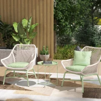 Outsunny Tavolino da Giardino con Vassoio Rimovibile e Gambe Pieghevoli in Acciaio, Ø46x50 cm, Verde(m-2)