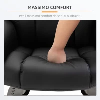 HOMCOM Poltrona Relax con Pouf Poggiapiedi e Funzione Massaggio, Reclinabile a 145° e Girevole a 360°, Nero(m-6)