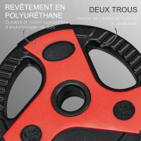 SPORTNOW Ensemble d'haltère 20 kg kit barre de musculation avec poignée antidérapante, poids réglable, Ø 27 x 140 cm noir(m-5)