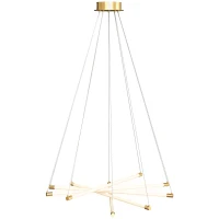 HOMCOM Lampa wisząca LED z 5 regulowanymi rurkami świetlnymi, Nowoczesna lampa wisząca 50W do kuchni, jadalni, Złoto+Białe(m-1)