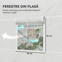 Outsunny Seră de Grădină Tip Tunel cu Cadru din Oțel și 4 Ferestre în PE 2.5x2x2m, Alb(m-6)
