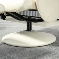 HOMCOM Sillón de Relax con Reposapiés Respaldo Reclinable hasta 145° para Salón Dormitorio Oficina 76x81x101 cm Crema(m-9)