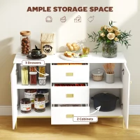 HOMCOM Modern White and Gold Sideboard(m-4)