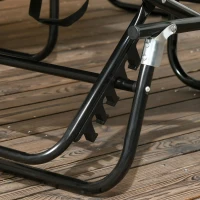 Outsunny Set di 2 sdraio pieghevoli da giardino con copertura parasole, schienale regolabile 5 posizioni, Grigio scuro(m-5)