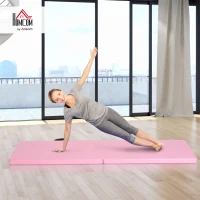 HOMCOM 6FT Polyethylene Foam Folding Exercise Mat w/ Handles Pink(m-2)