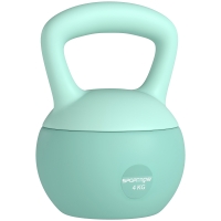 SPORTNOW Kettlebell de 4 kg Pesa Russa Preenchida de Areia Metálica e Alça Antiderrapante para Treino em Casa Ginásio 19x15x28 cm Verde