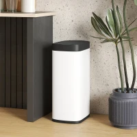 HOMCOM Automatischer Küchenmülleimer 50 L, Bewegungssensor-Mülleimer, batteriebetrieben, 26,5x35,5x68cm, Creme(m-6)