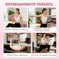 SPORTNOW Juego de Mancuernas Ajustables 4 en 1 de 1/1,5/2/2,5 kg con Mangos Antideslizantes y Diseño Cuadrado para Casa Gimnasio(m-7)