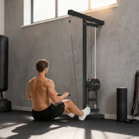 SPORTNOW Wall Mounted Lat Pull Down Machine, Crossover Cable Machine with High & Low Pulleys for Home Gym Full Body Workout(m-7)