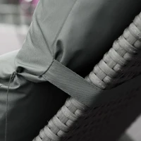 Outsunny Set of 2 Sun Lounger Cushion Non-Slip Seat Pads for Indoor Outdoor Grey(m-9)