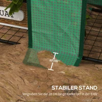 Outsunny Mini-szklarnia, 3 poziomy, 6 półek z drutu, 2 otwory, pokrycie z tworzywa, zielony(m-7)