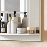 HOMCOM Specchio da bagno 50 x 60 cm Specchio da parete con ripiano, specchio per ingresso, corridoio, Bianco(m-4)