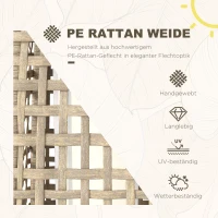 Outsunny Solar Stehlampe Rattan Solarlampen mit Lichtsensor Automatische LED Solarleuchte im Boho-Stil IP44 Wasserdicht(m-4)