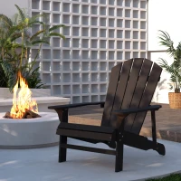 Outsunny Adirondack Stuhl wetterfest Adirondack Chair aus Holz Outdoor Gartenstuhl mit Hoher Rückenlehne Armlehnen(m-7)