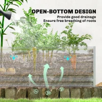 Outsunny Seră pentru roșii seră din folie cu jardinieră înaltă ușă rulantă fereastră acoperiș înclinat 141 x 141 x 190 cm Alb(m-5)